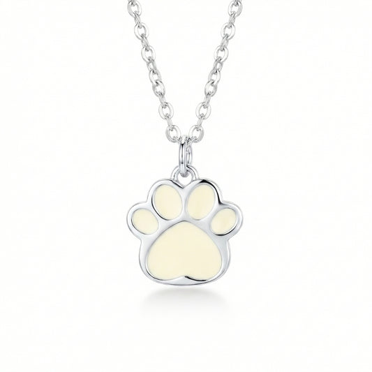 Minimalist Sterling Silver Paw Print | Necklace