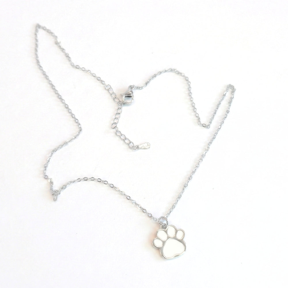 Minimalist Sterling Silver Paw Print | Necklace