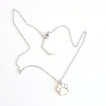 Minimalist Sterling Silver Paw Print | Necklace