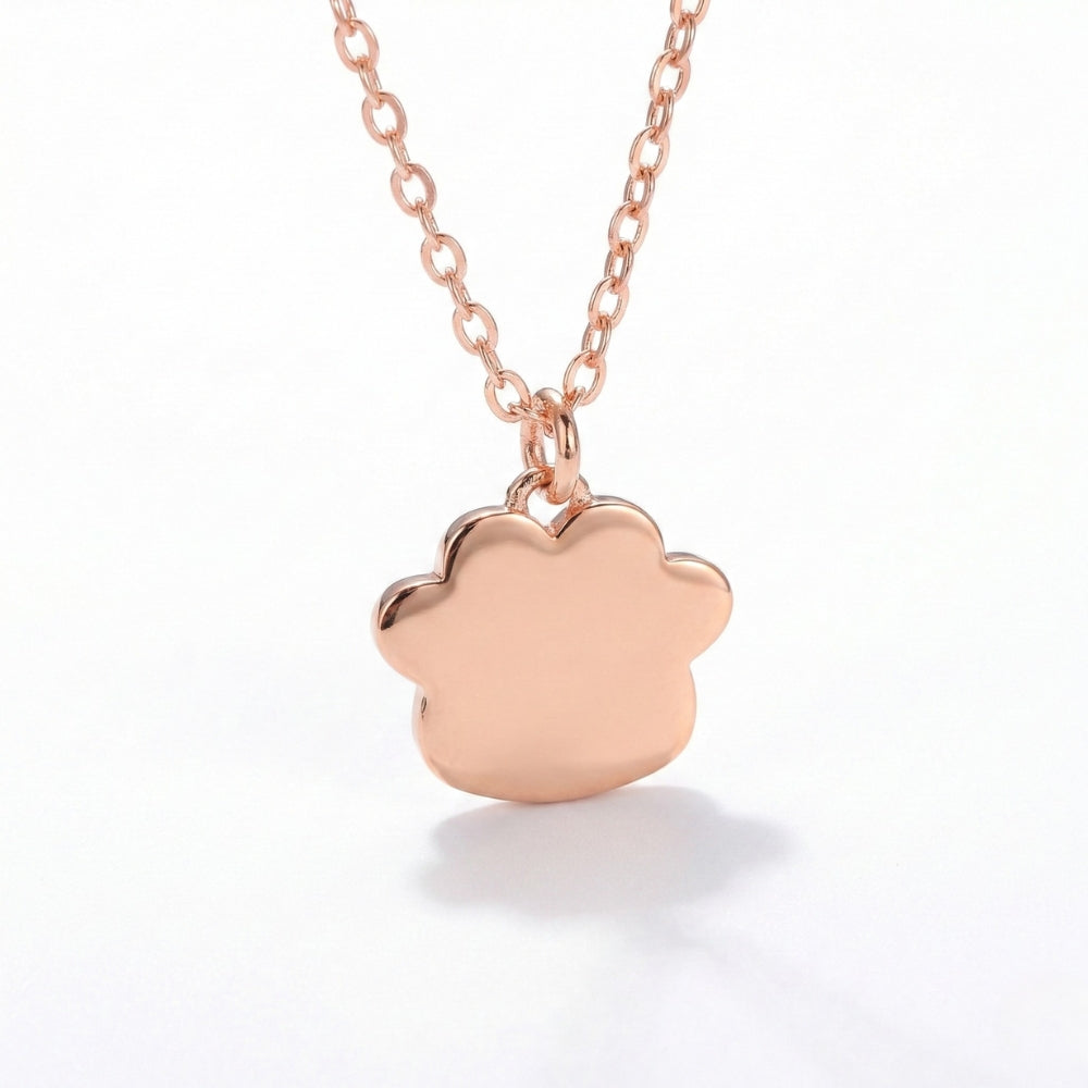 Minimalist Sterling Silver Paw Print | Necklace
