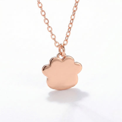 Minimalist Sterling Silver Paw Print | Necklace