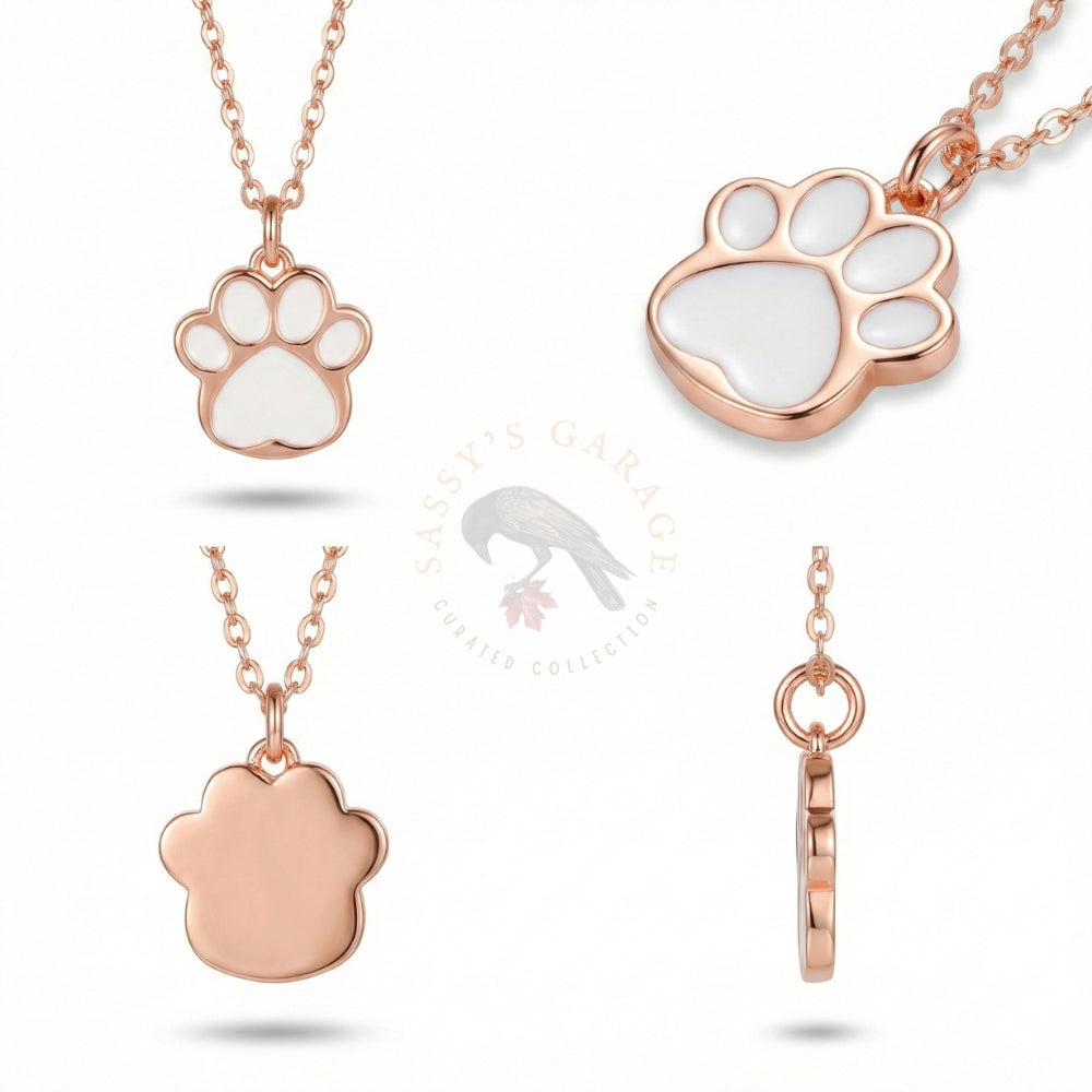 Minimalist Sterling Silver Paw Print | Necklace
