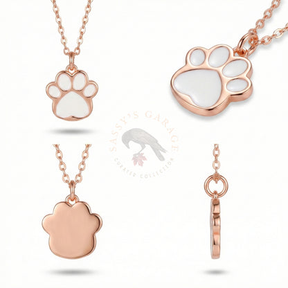 Minimalist Sterling Silver Paw Print | Necklace