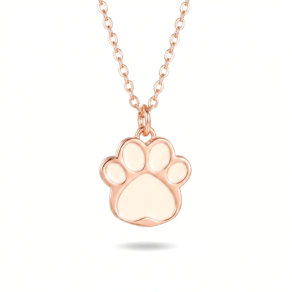 Minimalist Sterling Silver Paw Print | Necklace