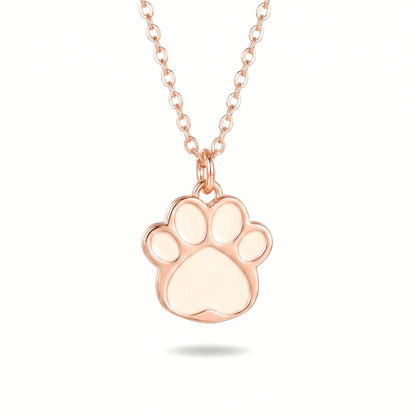 Minimalist Sterling Silver Paw Print | Necklace