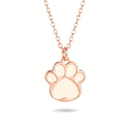 Minimalist Rose Gold Paw Print | Necklace