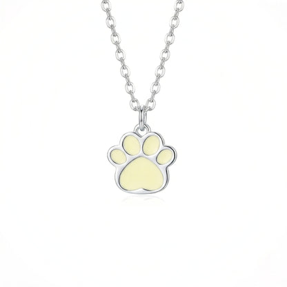 Minimalist Sterling Silver Paw Print | Necklace