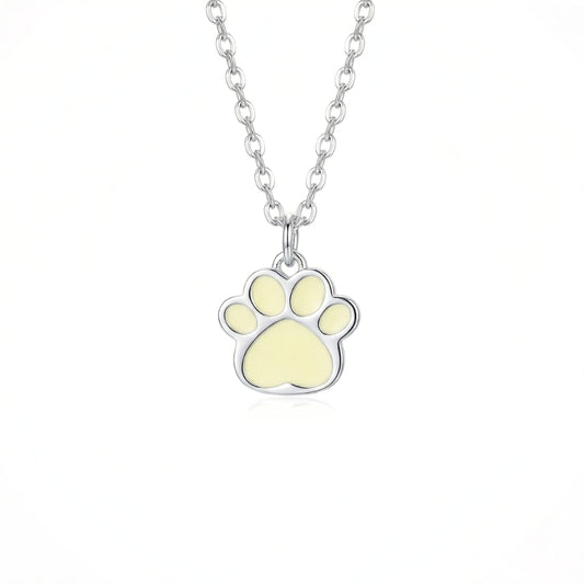 Minimalist Sterling Silver Paw Print | Necklace
