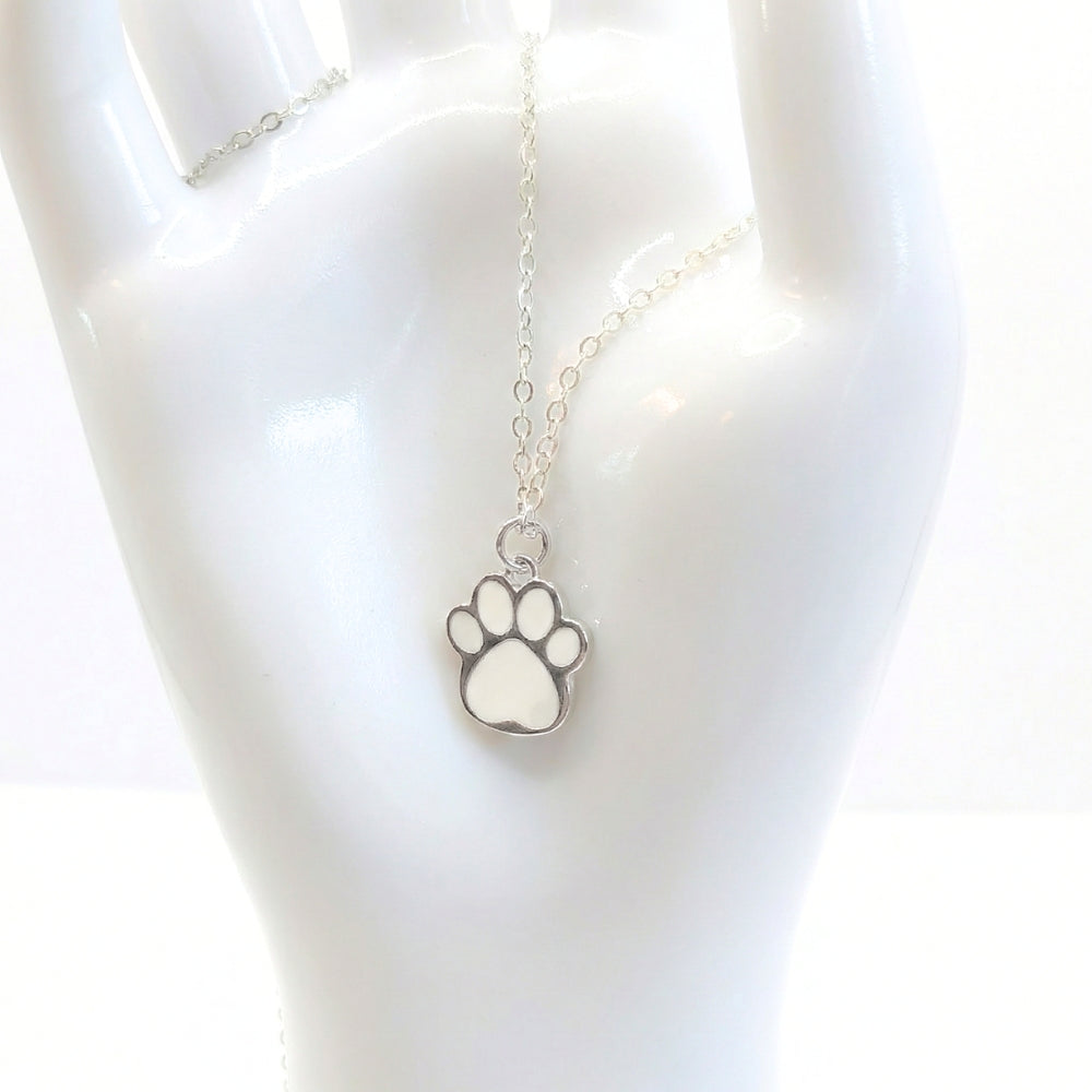 Minimalist Sterling Silver Paw Print | Necklace