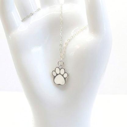 Minimalist Sterling Silver Paw Print | Necklace