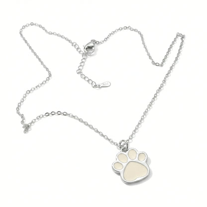 Minimalist Sterling Silver Paw Print | Necklace