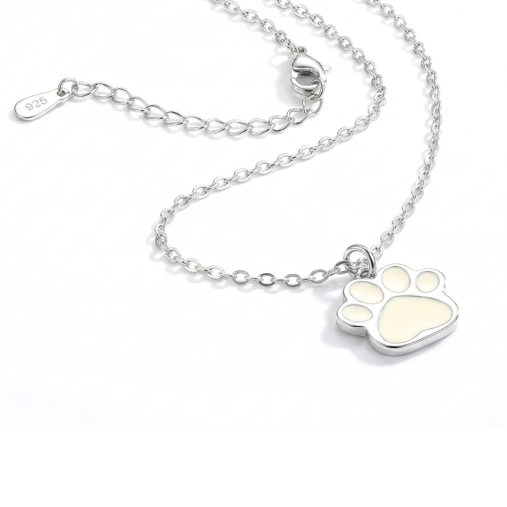 Minimalist Sterling Silver Paw Print | Necklace