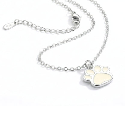 Minimalist Sterling Silver Paw Print | Necklace