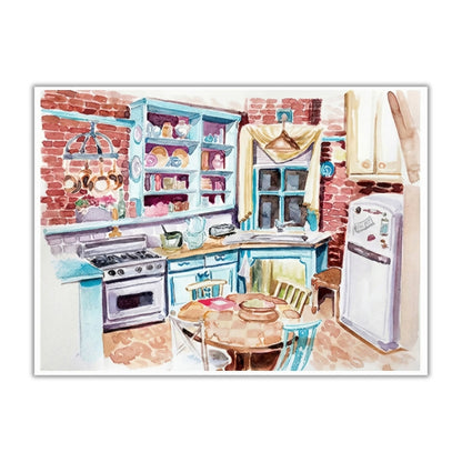 Cuisine de Monica et Rachel (Aquarelle) | Impression sur toile
