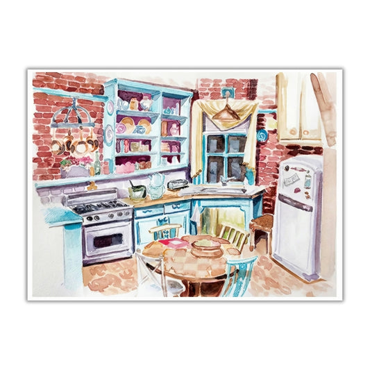 Monica and Rachel's Kitchen (Watercolour)  | Canvas Art Print