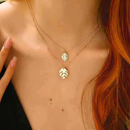 Monstera Leaf Layered | Necklace