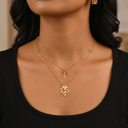 Monstera Leaf Layered | Necklace
