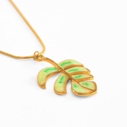 Monstera Leaf Pendant Necklace