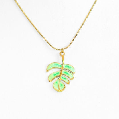 Monstera Leaf Pendant Necklace