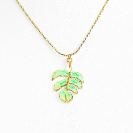 Monstera Leaf Pendant Necklace