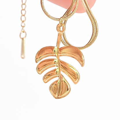 Monstera Leaf Pendant Necklace