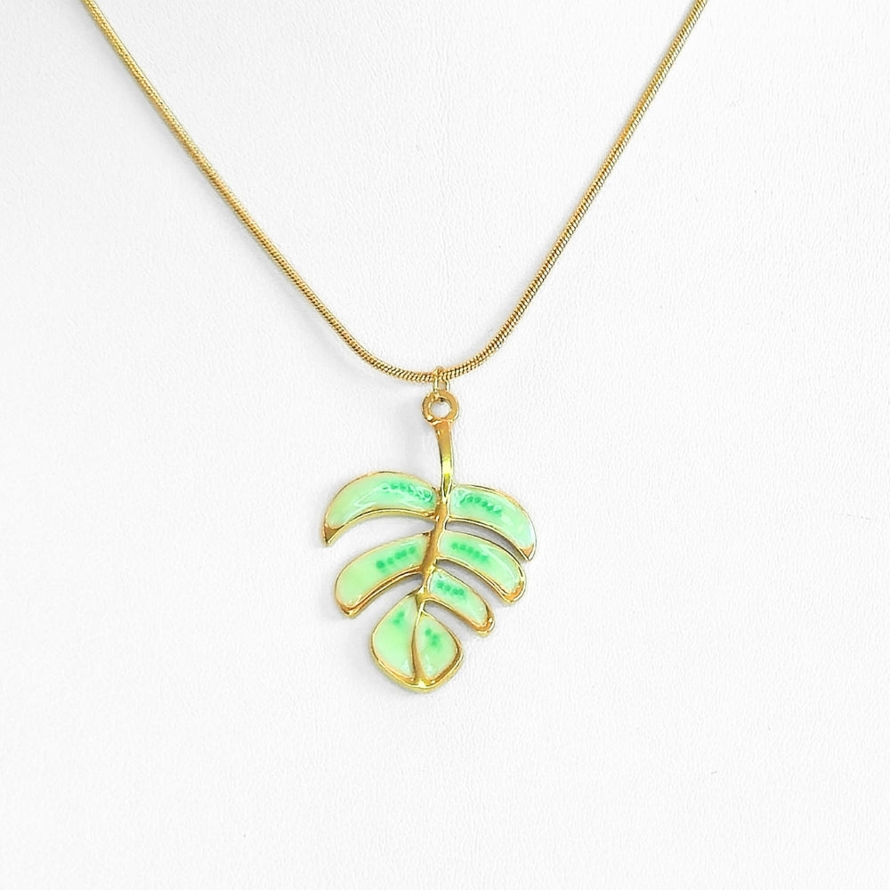 Monstera Leaf Pendant Necklace