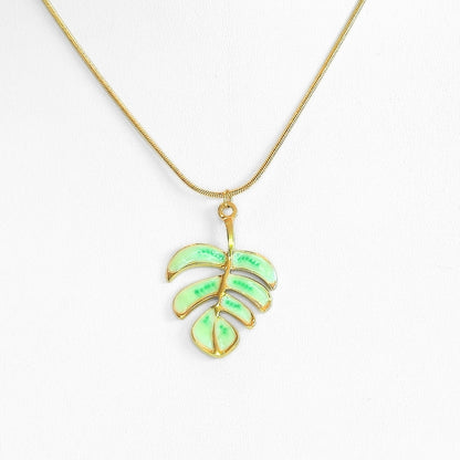 Monstera Leaf Pendant Necklace