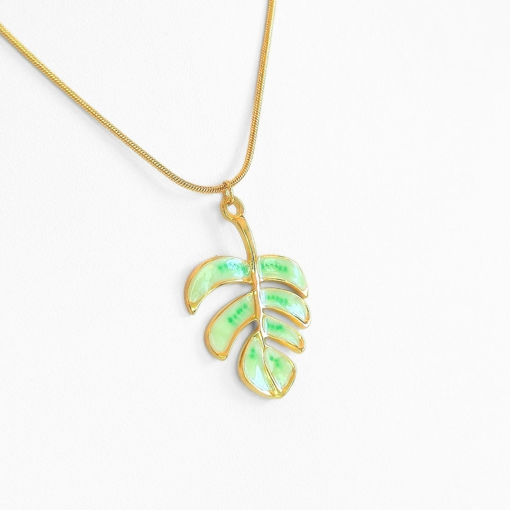 Monstera Leaf Pendant Necklace