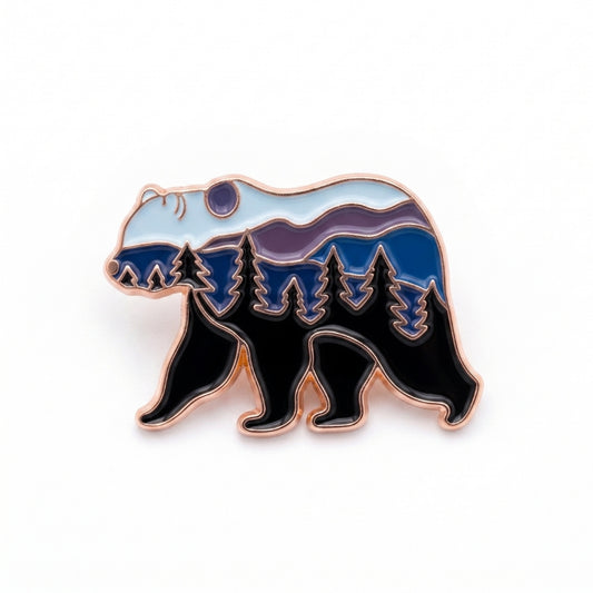 Mountain Forest Bear Silhouette | Collectible Pin