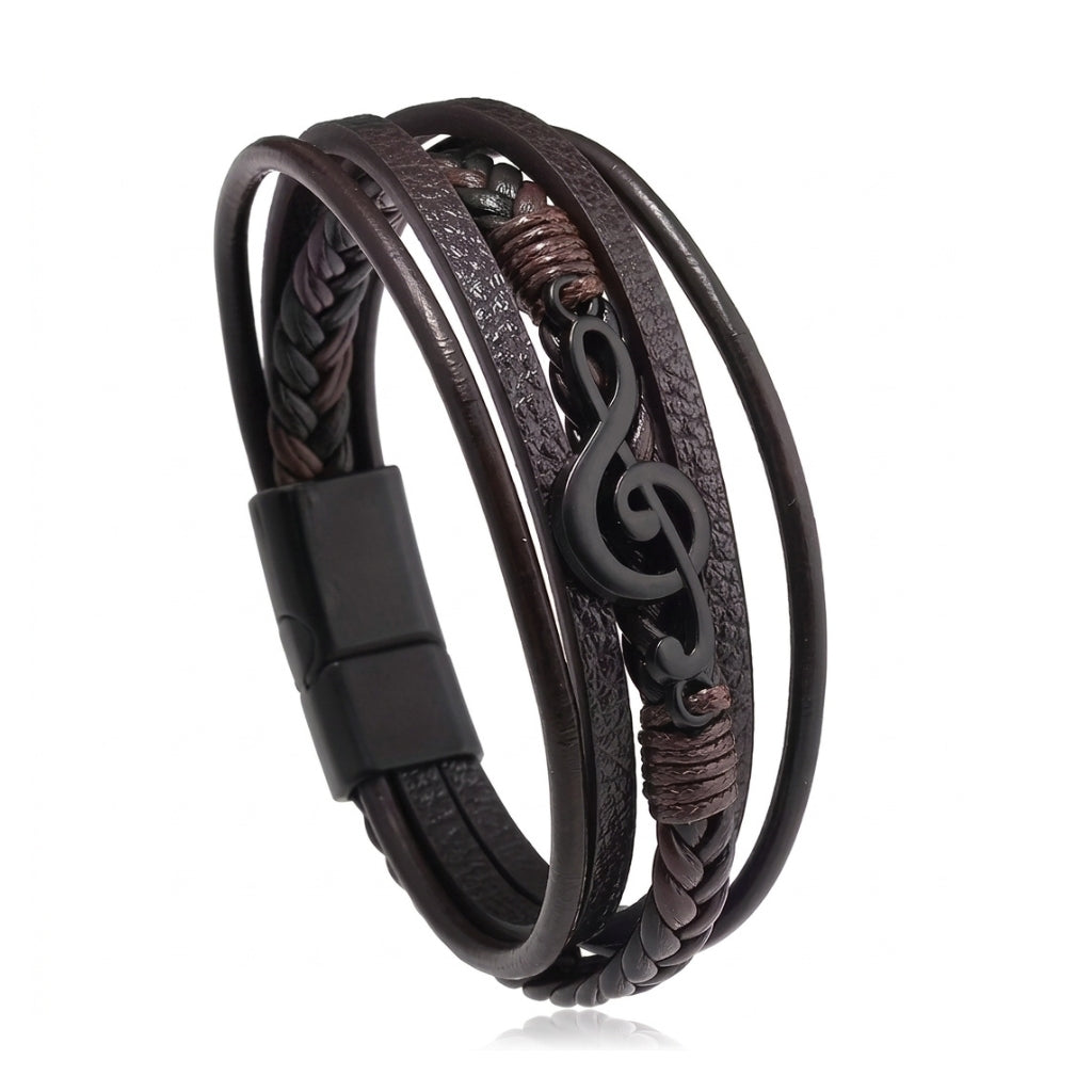 Musician's Leather Cuff | Magnetic Bracelet