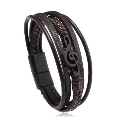 Musician's Leather Cuff | Magnetic Bracelet