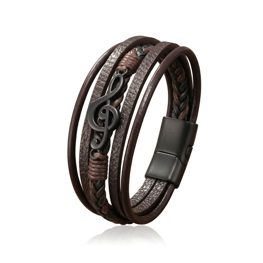 Musician's Leather Cuff | Magnetic Bracelet