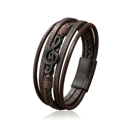 Musician's Leather Cuff | Magnetic Bracelet