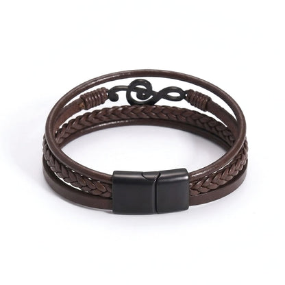 Musician's Leather Cuff | Magnetic Bracelet
