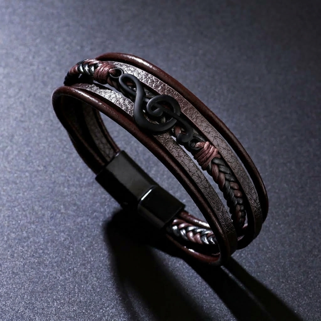 Musician's Leather Cuff | Magnetic Bracelet