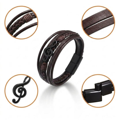 Musician's Leather Cuff | Magnetic Bracelet