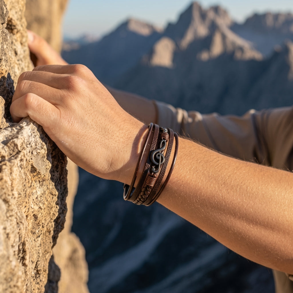 Musician's Leather Cuff | Magnetic Bracelet