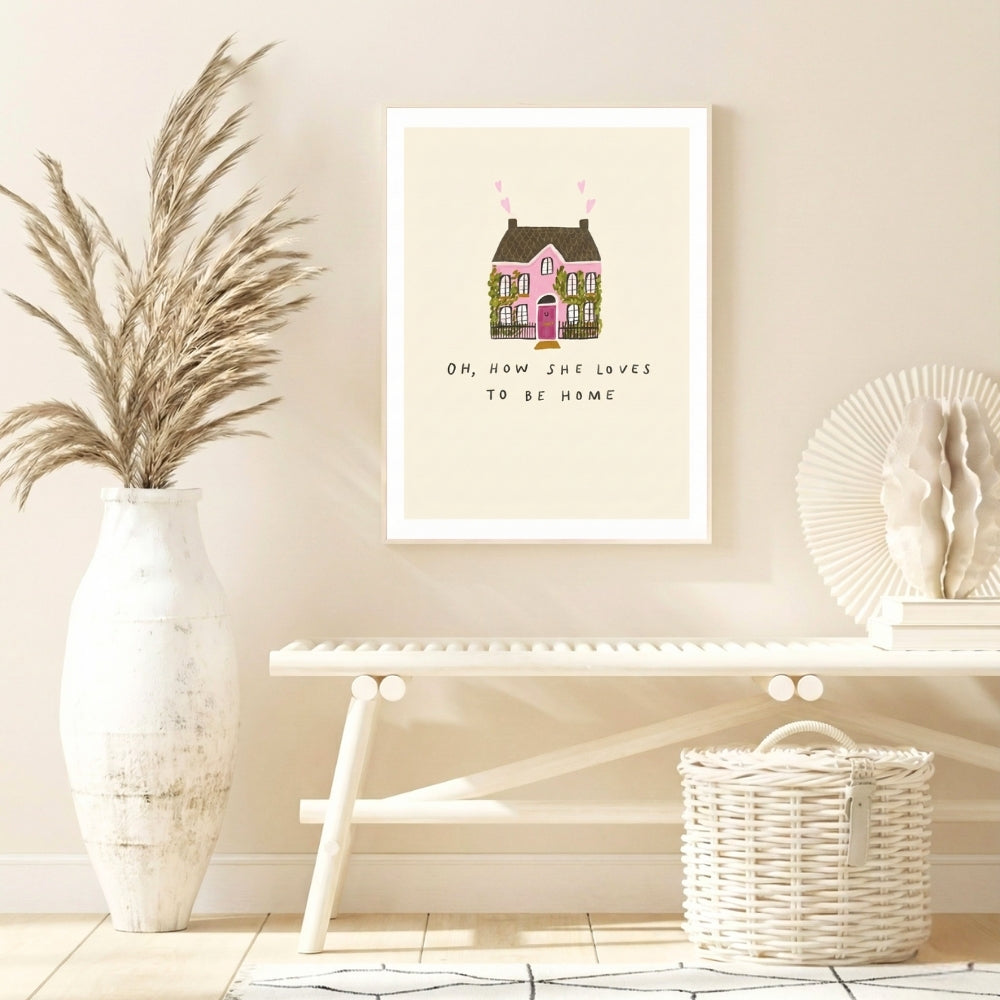 Oh comme elle aime être à la maison | Impression sur toile