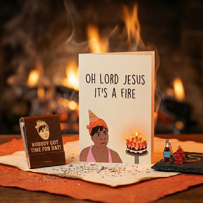 Oh Lord Jesus It's a Fire | Greeting Card