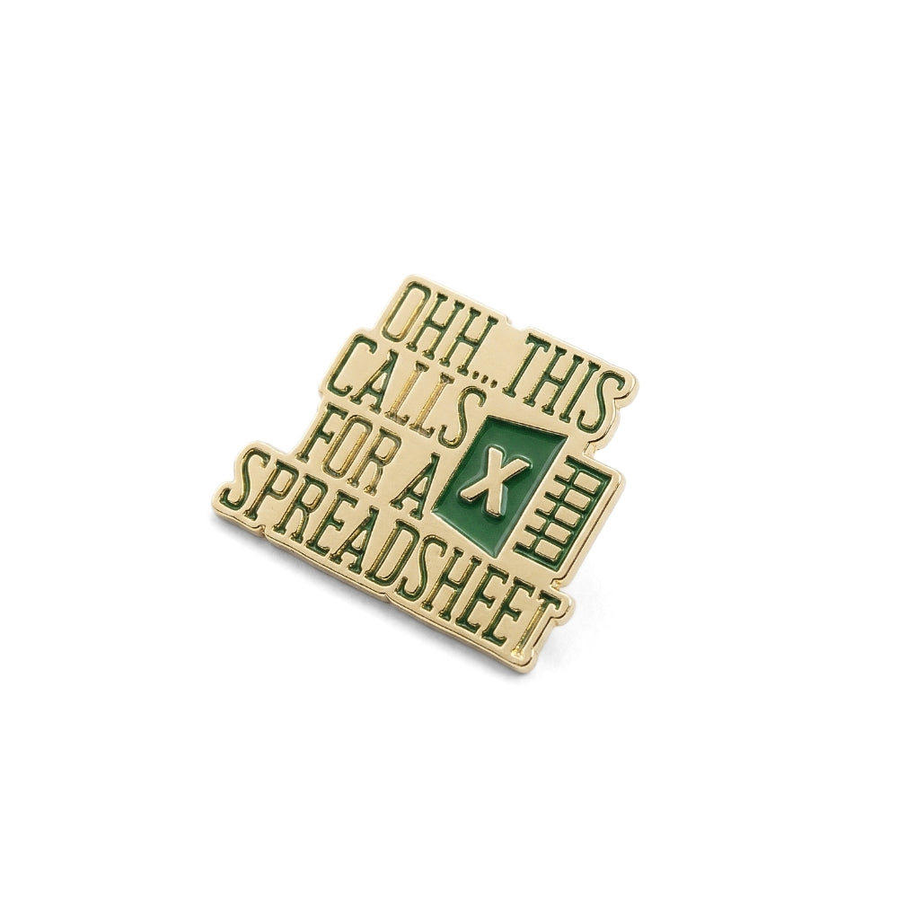 Ohh This Calls For a Spreadsheet | Collectible Pin