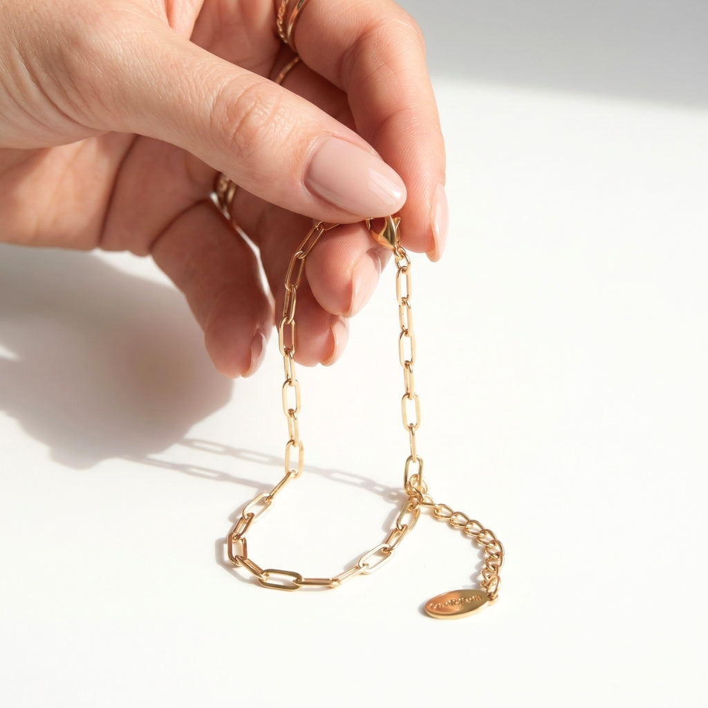 Gold-Plated Paperclip Chain | Bracelet