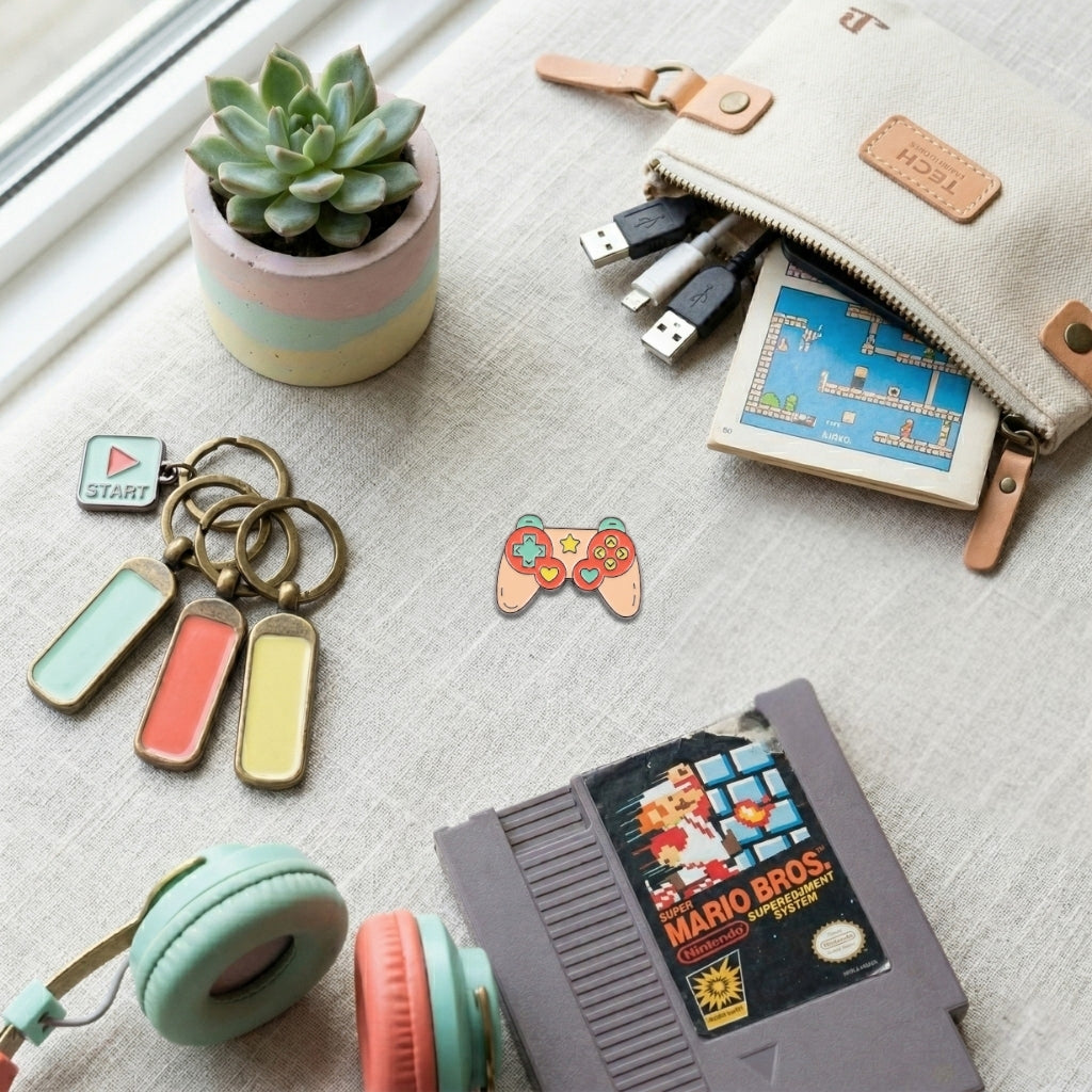 Pastel Retro Game Controller | Collectible Pin