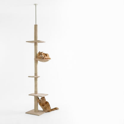 Arbre à chat minimaliste sans perçage du sol au plafond | PawHut
