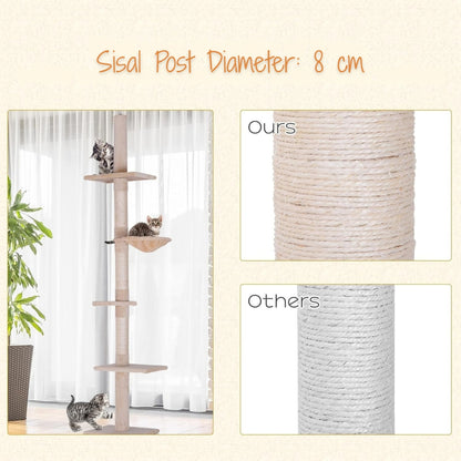 Arbre à chat minimaliste sans perçage du sol au plafond | PawHut