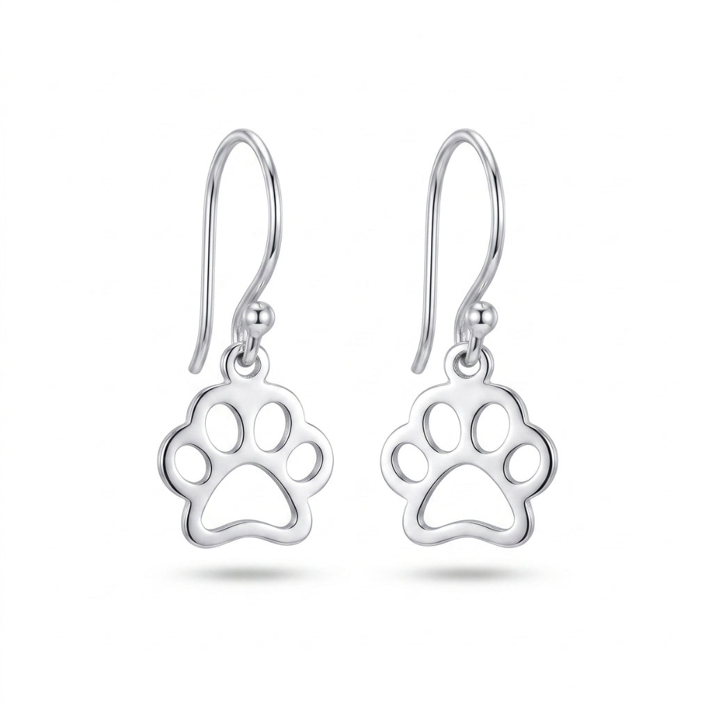 Paw Print Silhouette Dangles | Earrings