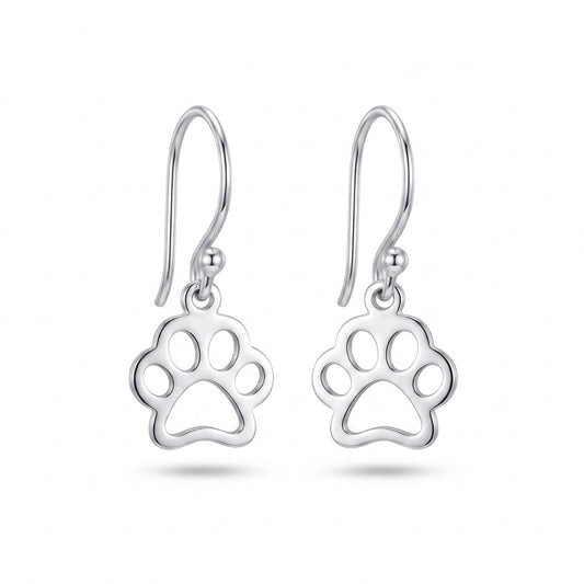 Paw Print Silhouette Dangles | Earrings