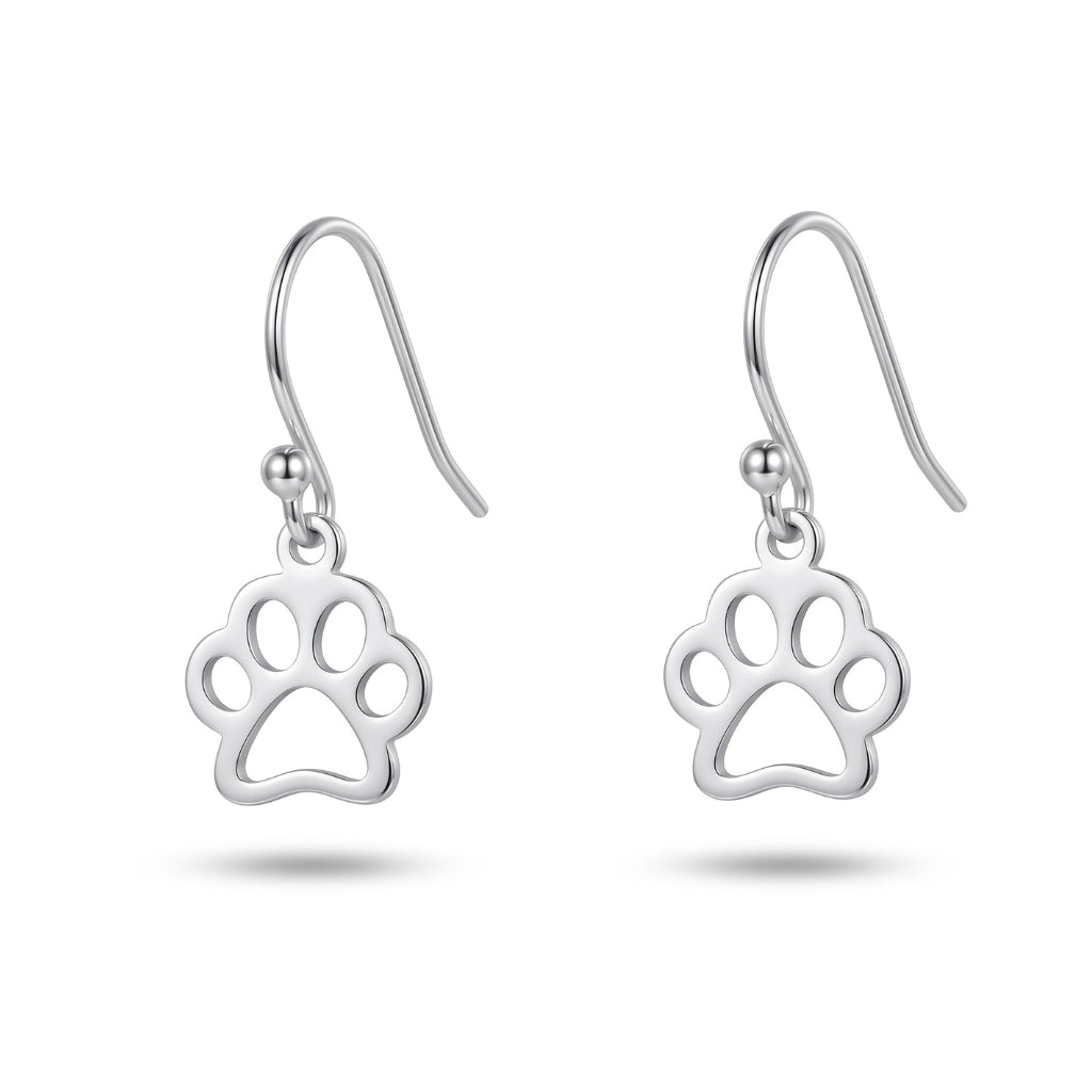 Paw Print Silhouette Dangles | Earrings