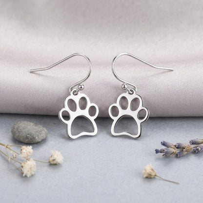 Paw Print Silhouette Dangles | Earrings