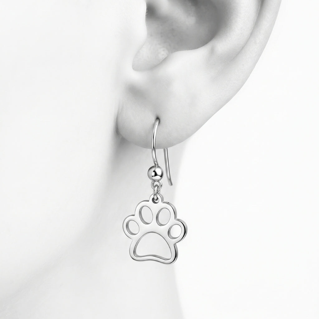 Paw Print Silhouette Dangles | Earrings