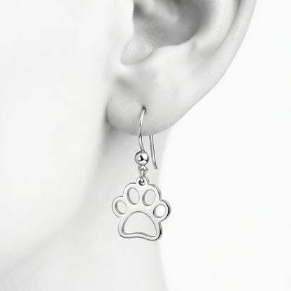 Paw Print Silhouette Dangles | Earrings